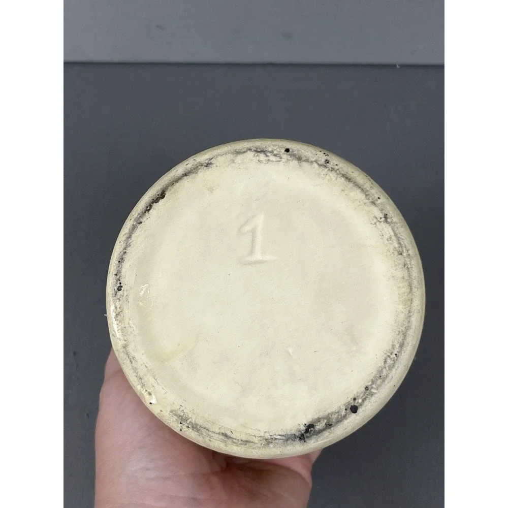Grover Farms Fresh Butter‎  Vintage Pottery Crock Yellow Cow Advertising